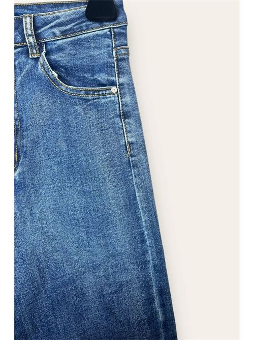 Jeans a palazzo con taglio vivo al fondo LOVEme | YY-10706/Blu Jeans Scuro